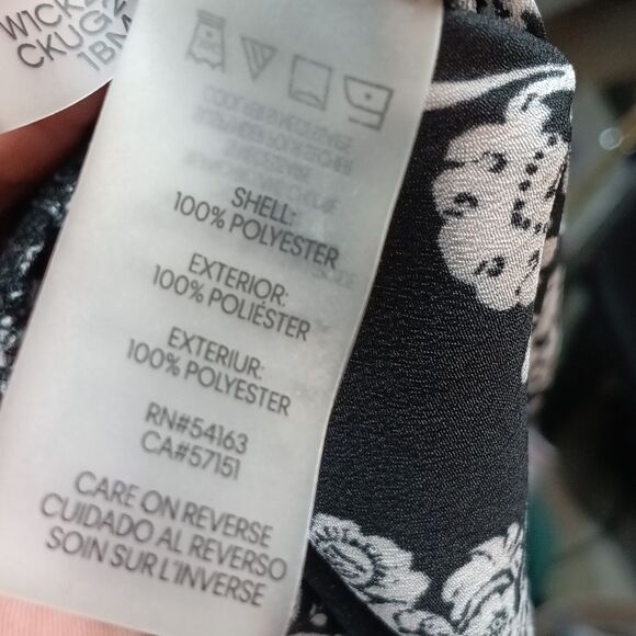 Calvin Klein Women Black and White Boho Chic Wide Leg Pants sz 1X - Picture 10 of 11